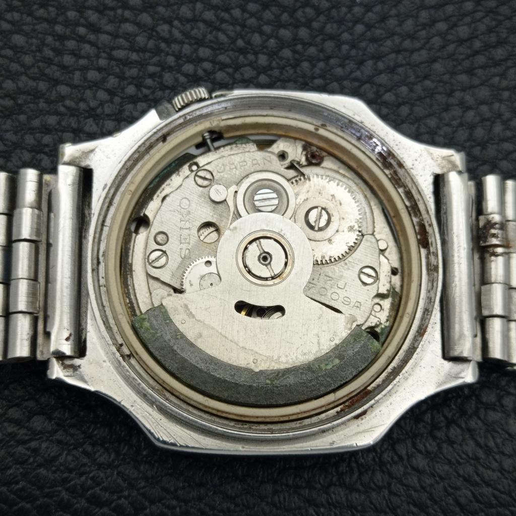 GENUINE VINTAGE SEIKO 5 AUTOMATIC 7009A JAPAN MENS BLACK DIAL WATCH A702397-5 R124-a702397