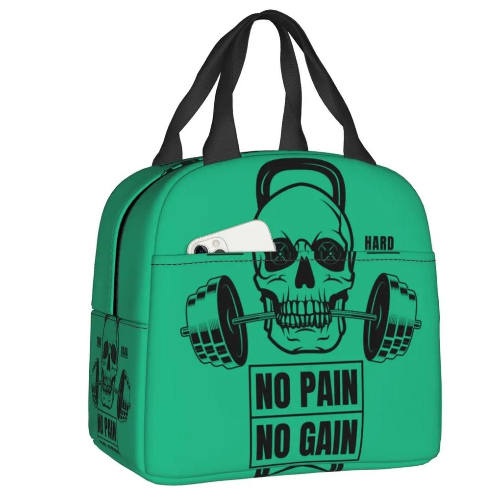 Powerhouse Gym Logo Thermal Insulated Lunch Bag Women Bodybuilding Fitness Portable Lunch Container Travel Storage Food Box