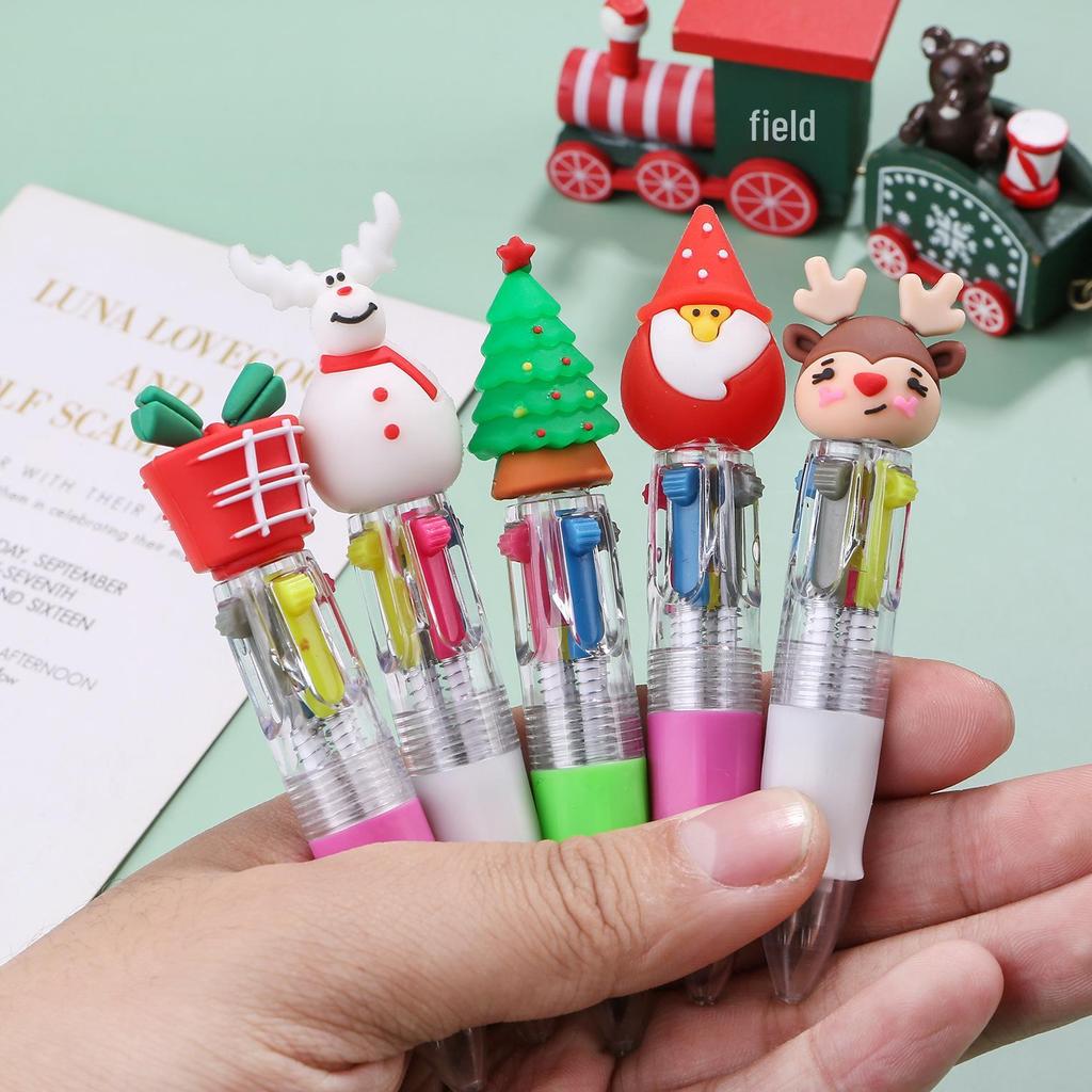 Festive Santa & Reindeer Multi-Color 10-In-1 Ballpoint Pen