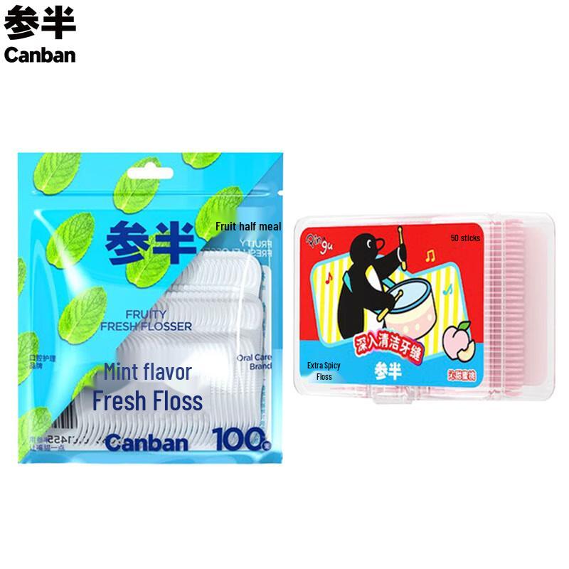 

Semi-Half Mint & Peach Dental Floss Combo