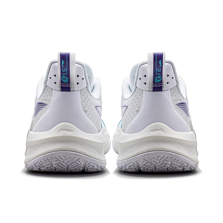 Lining Lightweight 1.5 Shock Absorbing Durable Rebound Low Top Basketball Shoes Men sneaker White Blue Purple ABAT101-3