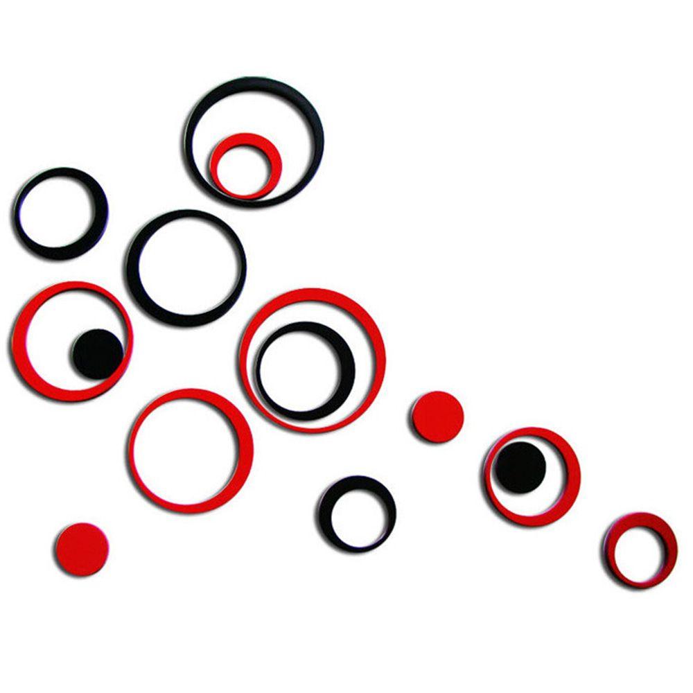 5PCS/Set DIY TV Background Home Decor Wall Stickers 3D Circles Round Decals Mural