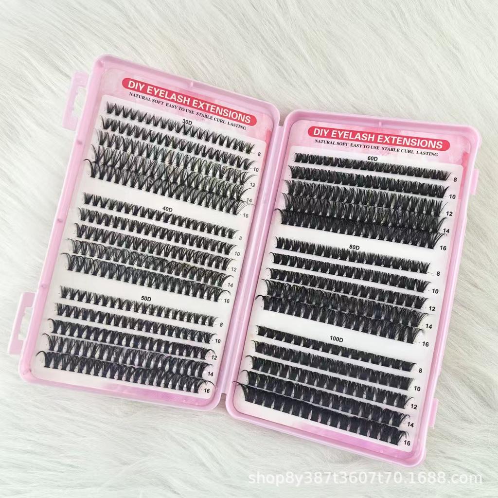 Diy Segmented Single Cluster False Eyelashes 30D-100D Dense D Warped Large Capacity Multi-Hair Eyelash Book