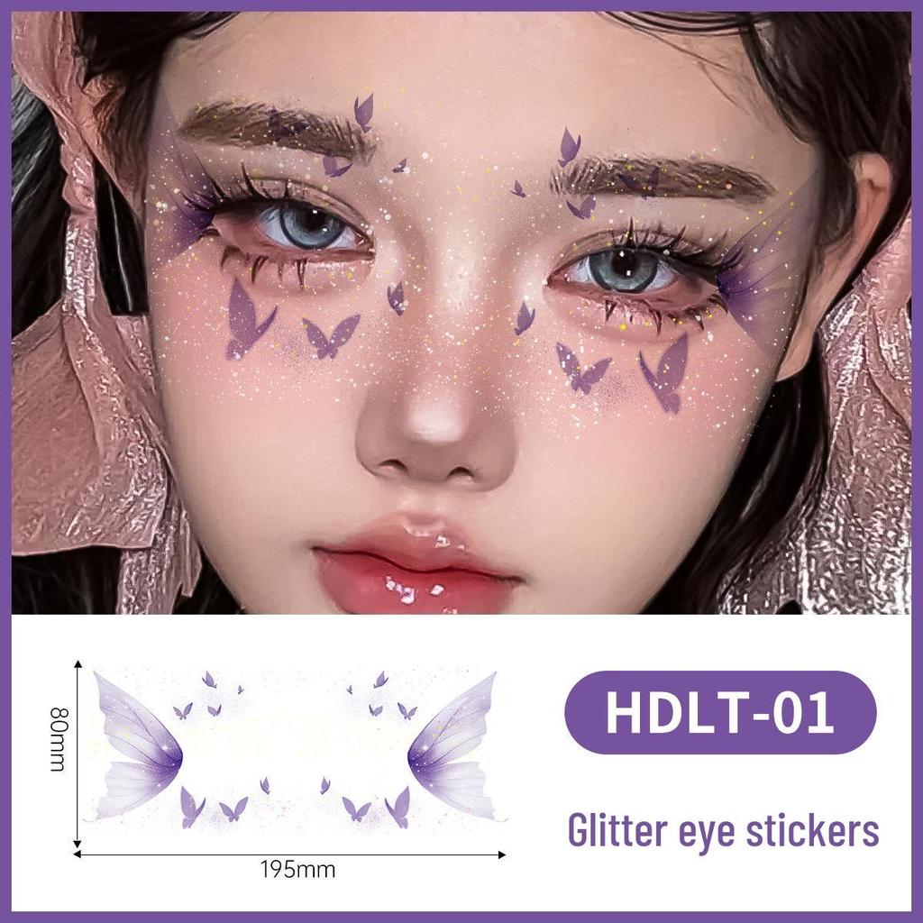 Glitter Butterfly Eye Tattoos: Waterproof, Sweatproof, Anti-Reflective Party Stickers