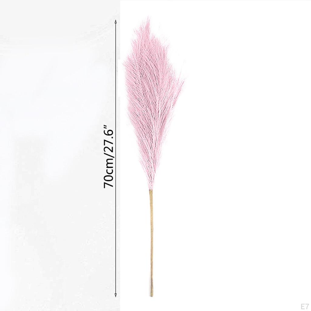 5Pcs 70cm Artificial Pampa Grass Dried Branches Stems Faux Bulrush Reed Flower For Vase