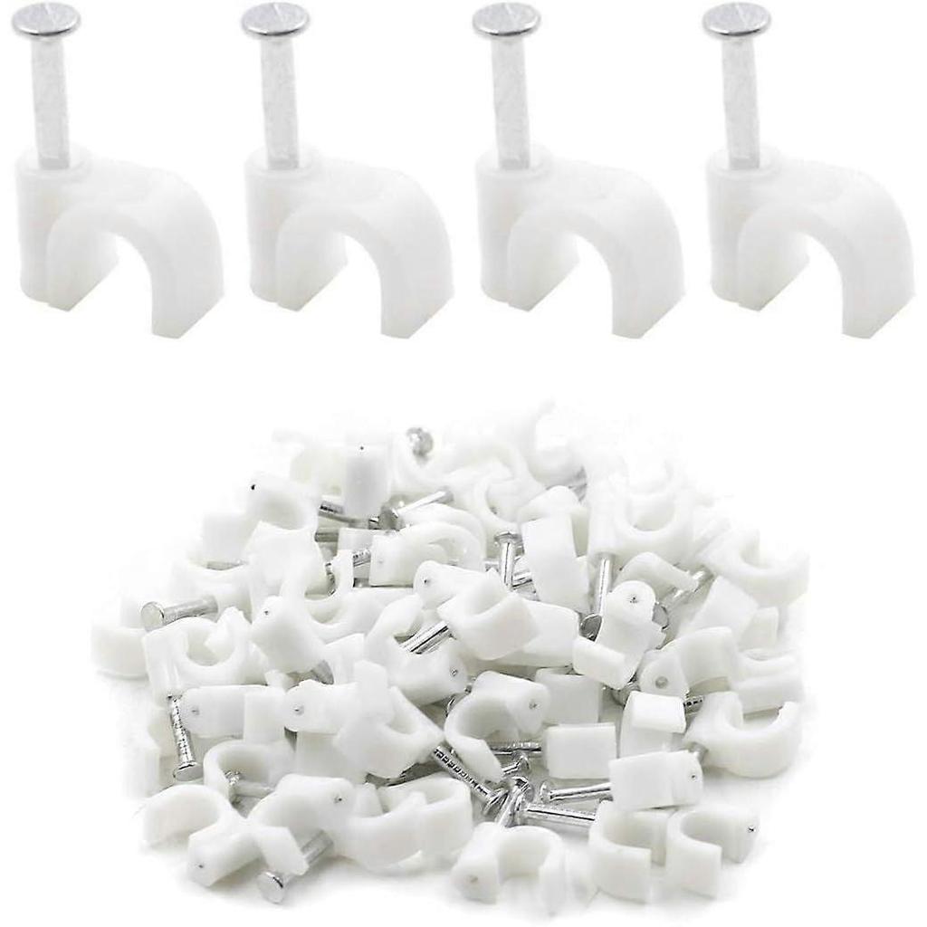 1/4" White Half Clamp J-Hook with Nail For Pex Tubing Pipe Support -300pcs White
