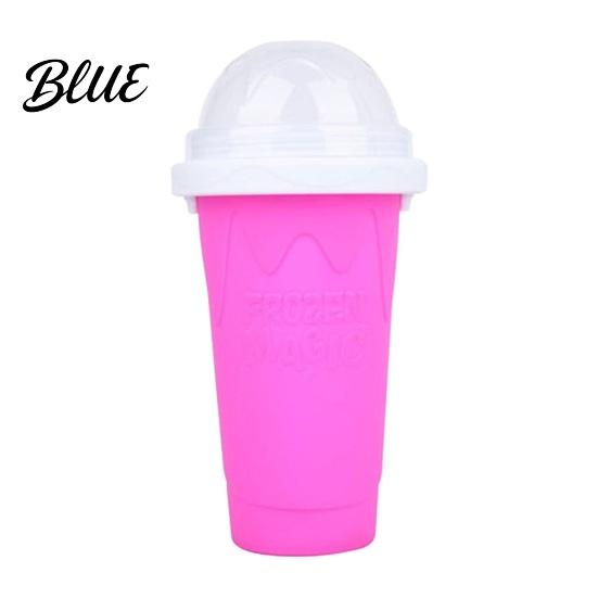 Food Grade Silicone Slush Cup Maker Cup  Portable Squeeze Ice Smoothie Refreshing Slushie with Lid  for Juice Milk Soda Family Summer