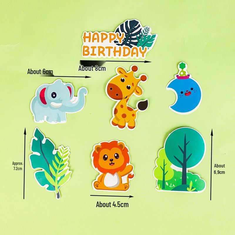 Sushi Cartoon Cupcake Toppers & Ice Cream Flag Picks for Happy Birthday Desserts