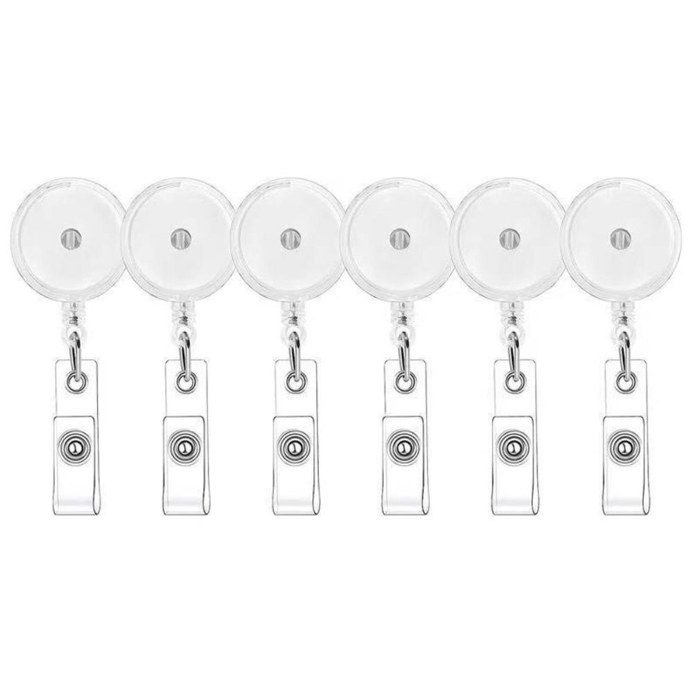 Rotating Clip Retractable Badge Reel Plastic Material Name Tag Clip Badge Holder Hospital Use прозрачный