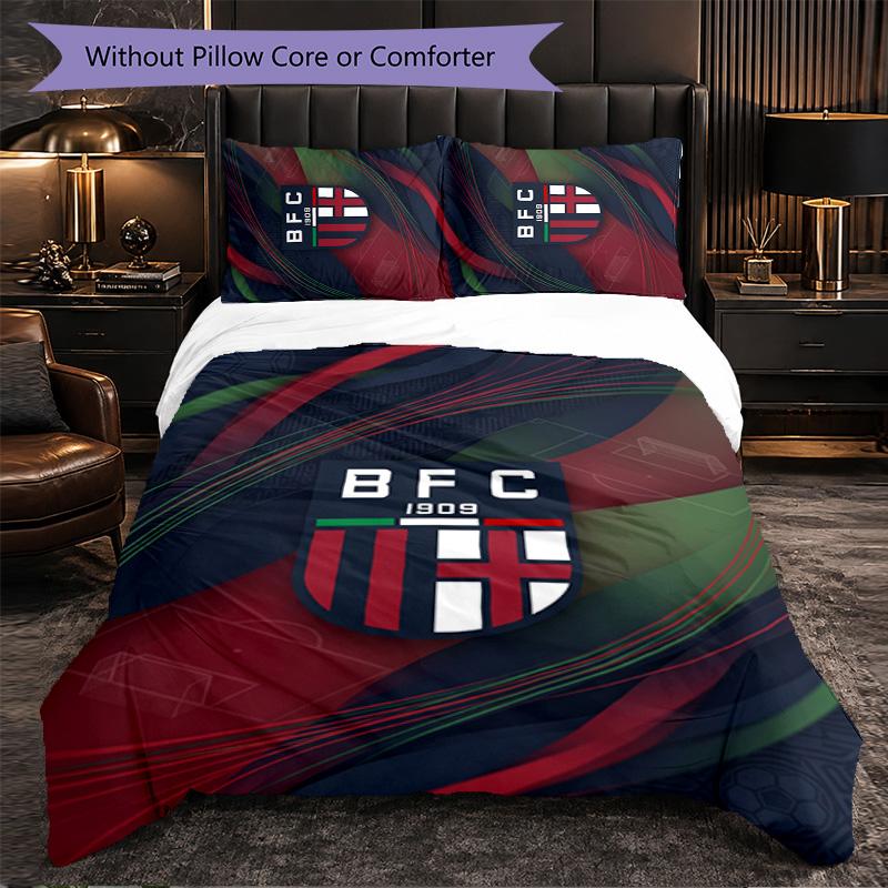 Bologna FC Themed Bedding 3Pcs Duvet Cover Set Decorative Bed Linen For Teen Room Home Decoration