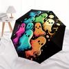 1pc Ghostly Colors Automatic Open/close Folding Compact Umbrella, 8-Rib Sturdy Canopy, Lightweight Portable, Everyday Use, Gift, Outdoor Umbrella, Tra