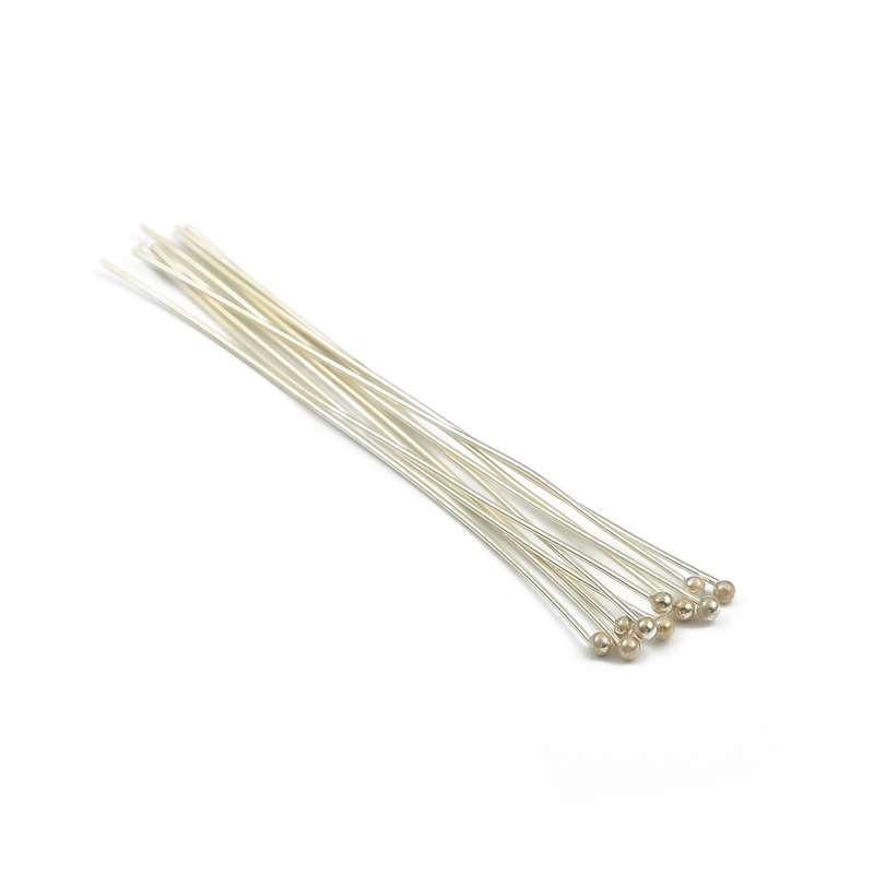 [15-50mm] 925 Sterling Silver Eye Head Pins Flat Head Pins T Shape Needles Ball Head Pins for Jewelry Making DIY 2pcs