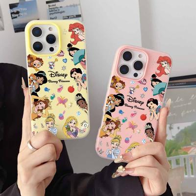 Módní kryt na telefon Disney Princess Pro iPhone 17 AIR 16 15 14 13 12 11 Pro Max Plus Matný kryt s pocitem kůže