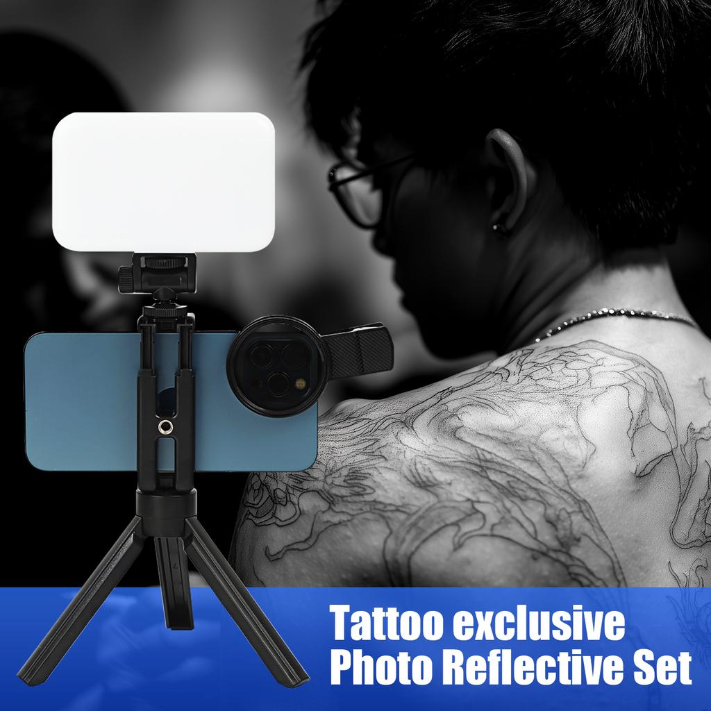 120 LED Tattoo Reduce Reflected Light Tattoo Fill Light with 52mm CPL Lens Filter Tattoo Photograph Light Compatible Any Phone