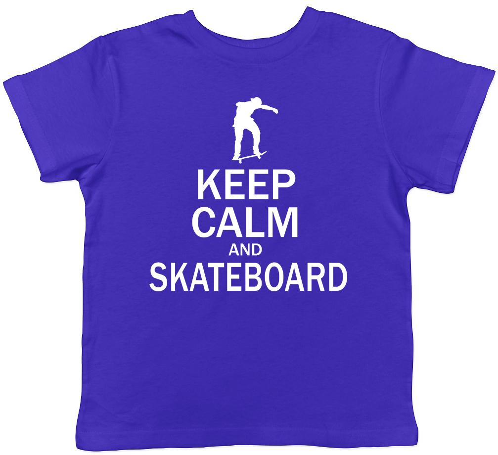Keep Calm and Skateboard Boys Girls Chldrens Kids Short Sleeve T-Shirt Tee 160