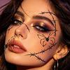 Realistic Tattoo Effects Halloween Makeup Eye Temporary Tattoos, Waterproof Spider Web Bat Eyeliner Spooky Party Supplies Shadow Sticker for