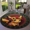 Retro Pokemon Round Area Rug,Carpet Rug for Living Room Bedroom Sofa Playroom Decor,Non slip Floor Mat
