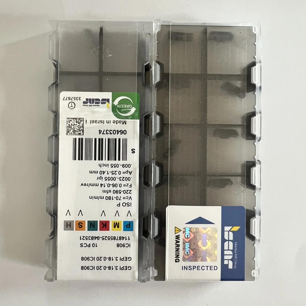ISCAR / GEPI3.18-0.20 IC908   Industrial indexable carbide inserts 10 Pcs