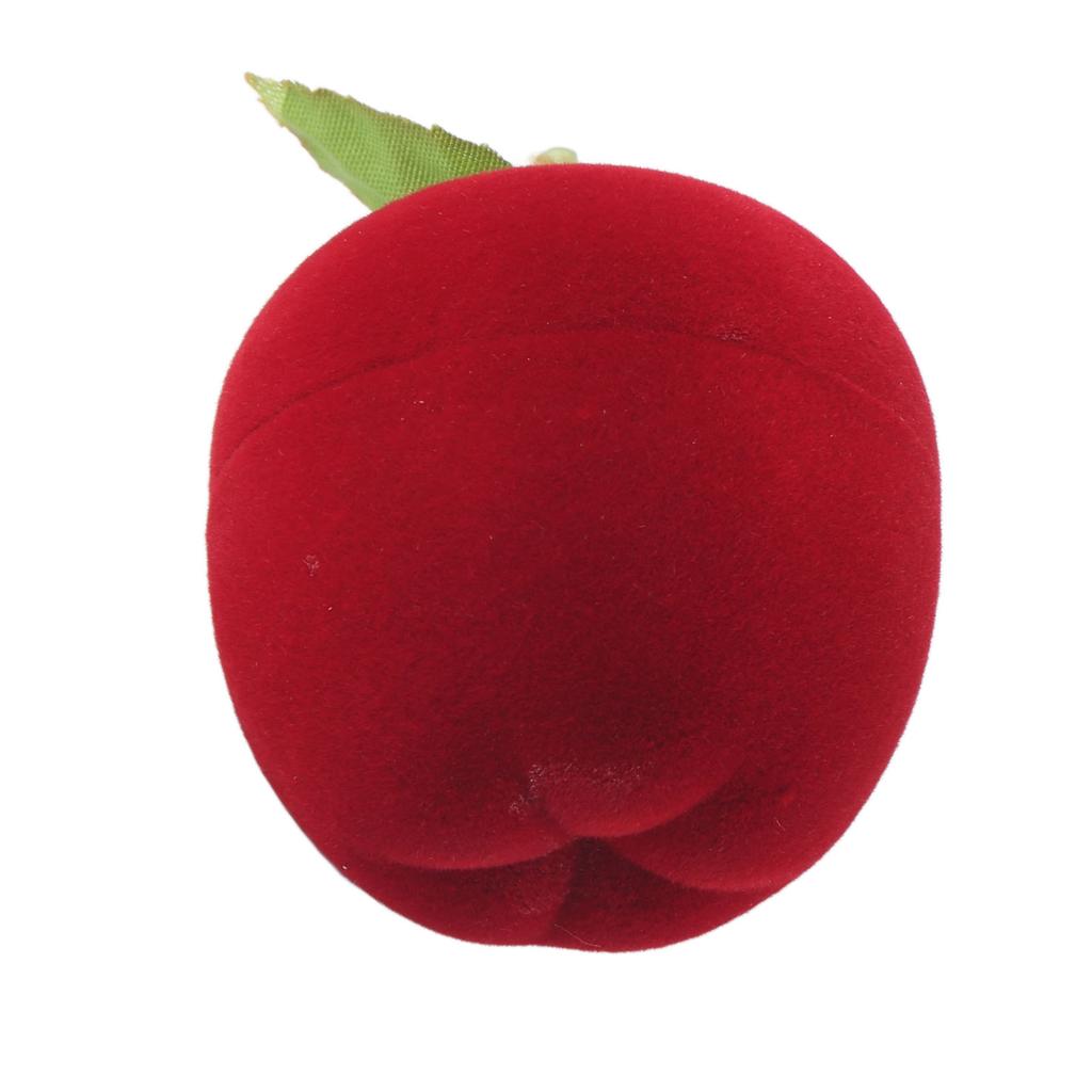 Flocked Ring Gift Box Red Apple Shaped Portable Earrings Necklace Rings Jewelry Storage Case
