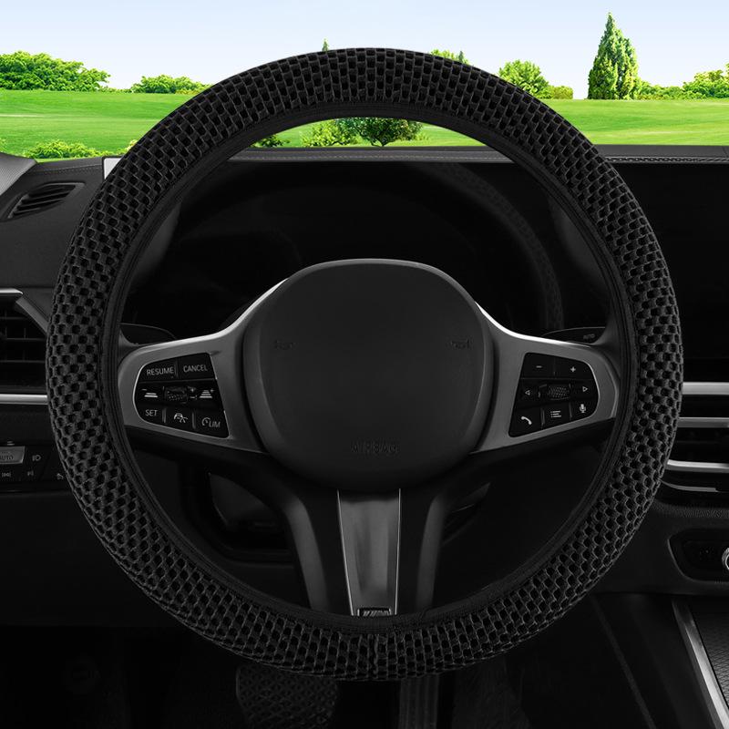 Cross Massage Elastic Steering Wheel Cover, All-Season Universal 3D Mesh Design