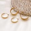 French Fashion Simple Earrings 18K Gold Curved Glossy Simple Fashion Earrings Titanium Steel Earrings Women