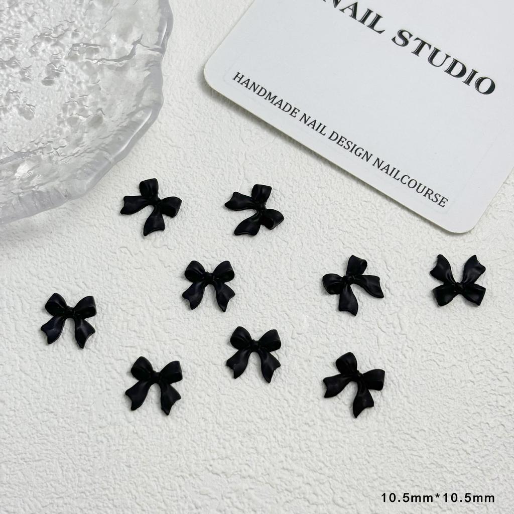 20pc Exqusitive Bows Nail Resin Charms Mini Bow Nail Art Accessories Bow Black White Rice White Bow Tie Nails Decoration Diamond