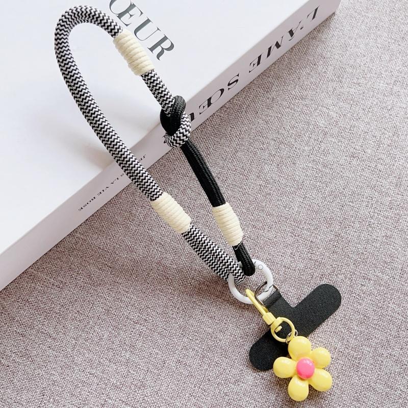 Y2k Korea Ctue Flower Candy Color Phone Lanyard Simplicity Short Phone Strap Pearl Style Phone Chain Bracelet Phone Accessories