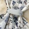 Sommer Damen Casual Kurzarm Umlegekragen Einreiher Lang Midi Print Partykleider mit Gürtel