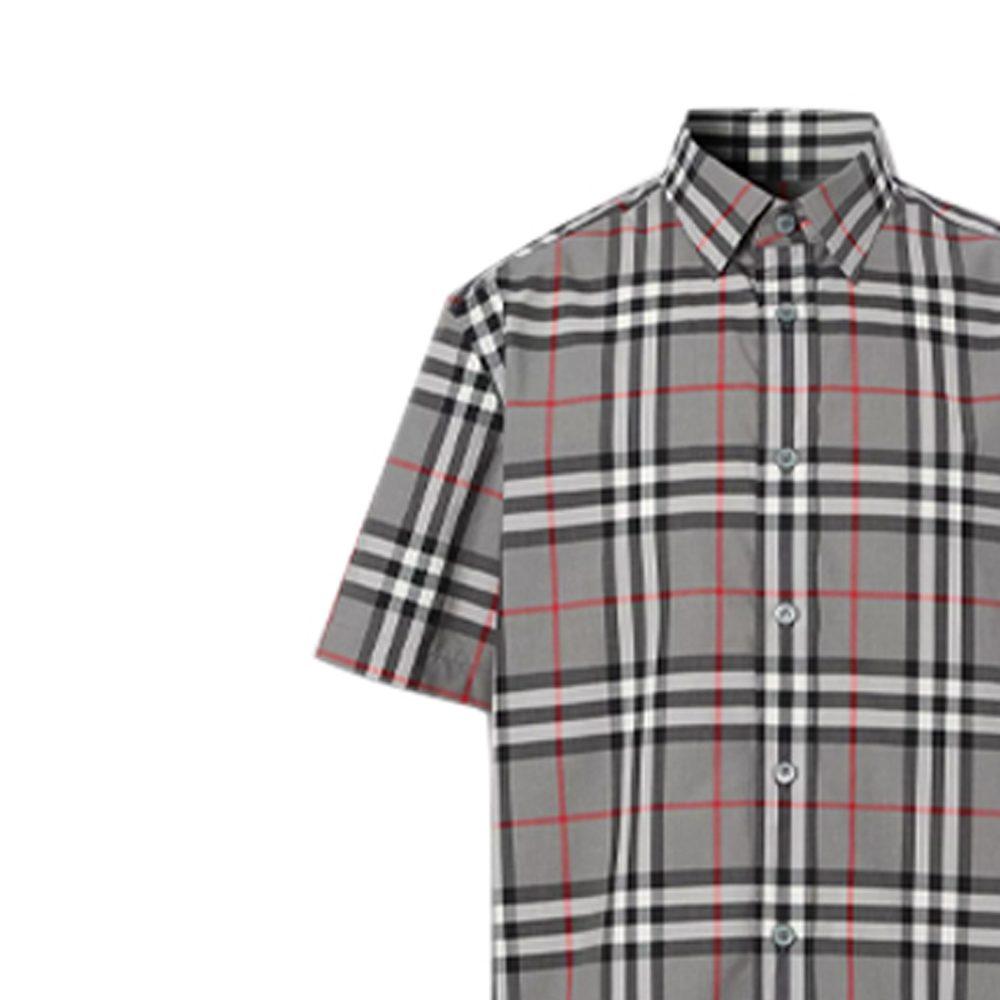 Burberry Shirts Men's Gray Pointed Collar Moderate Shirt 80293701