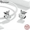 Bamoer Genuine 925 Sterling Silver Thanksgiving Angel Oxidized Silver Charm for Original Luxury Brand Female Jewelry