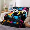 Custom Name Game Controller Theme Printed Blanket - Perfect for Couch, Bed, Travel & Outdoor Use | Machine Washable, Cozy & Durable.