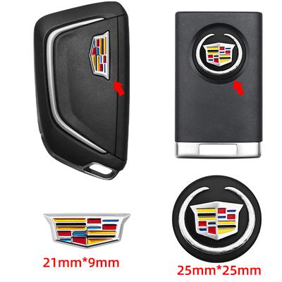 21mm/25mm Car Remote Key Aluminum Logo Sticker For Escalade Deville DTS ATS BLS CT4 CT6 CTS EXT SLR SRX XLR XT4 XT5