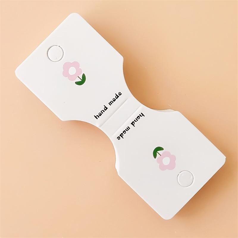 100pcs Flower Fold Jewelry Display Cards for Necklaces, Bracelets - Durable Paper Card Packaging with Small Floral Print