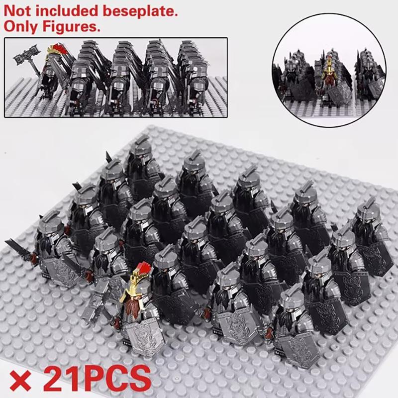 Medieval Dwarf Wild Boar Chariot Army Figures Set Mini Lord Building Blocks Bricks Toy