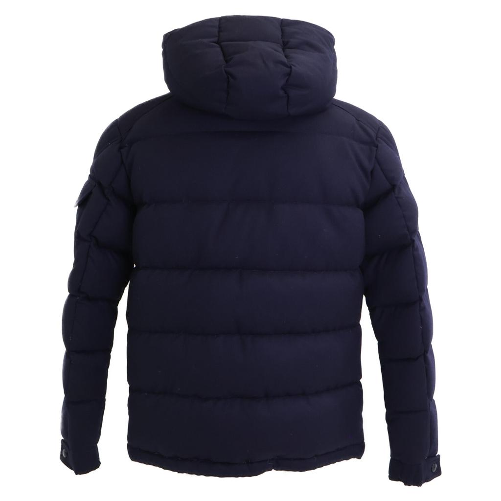 Moncler MONTGENEVRE Woll-Daunenjacke mit Kapuze Jacke 2 Marineblau Gebraucht