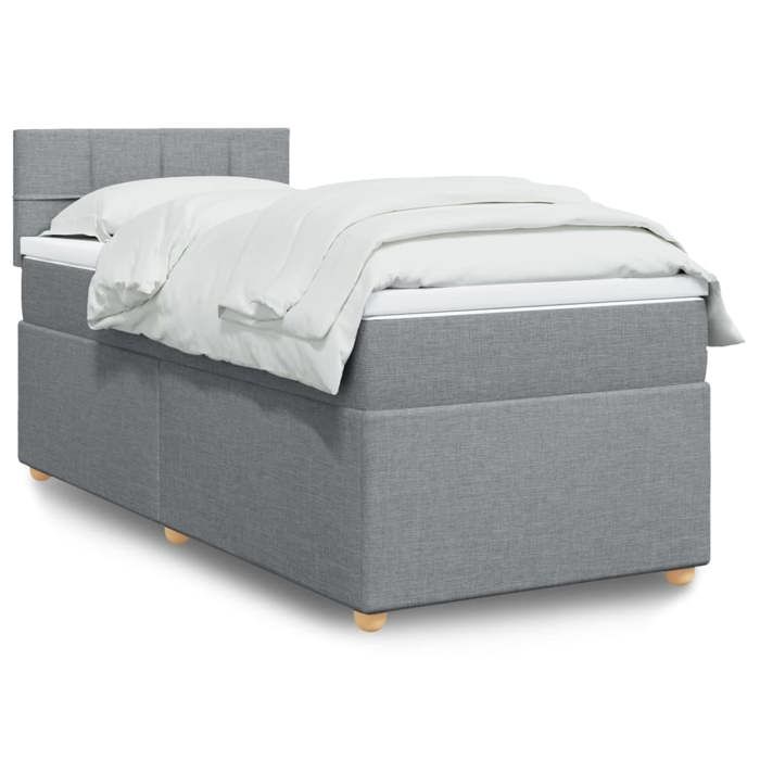 VidaXL Sommier à lattes de lit avec matelas Gris clair 100x200cm Tissu 3288891