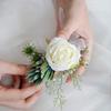Europäische Weiße Rose Hochzeit Braut Brautjungfern Brautjungfern Eltern Ansteckblume, Hochzeit Schwestern Handgelenksblume