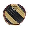[Pre-Owned] Marmont Gold Logo Color Block Chain Leather Round Bag - Very Good #MQAC7B