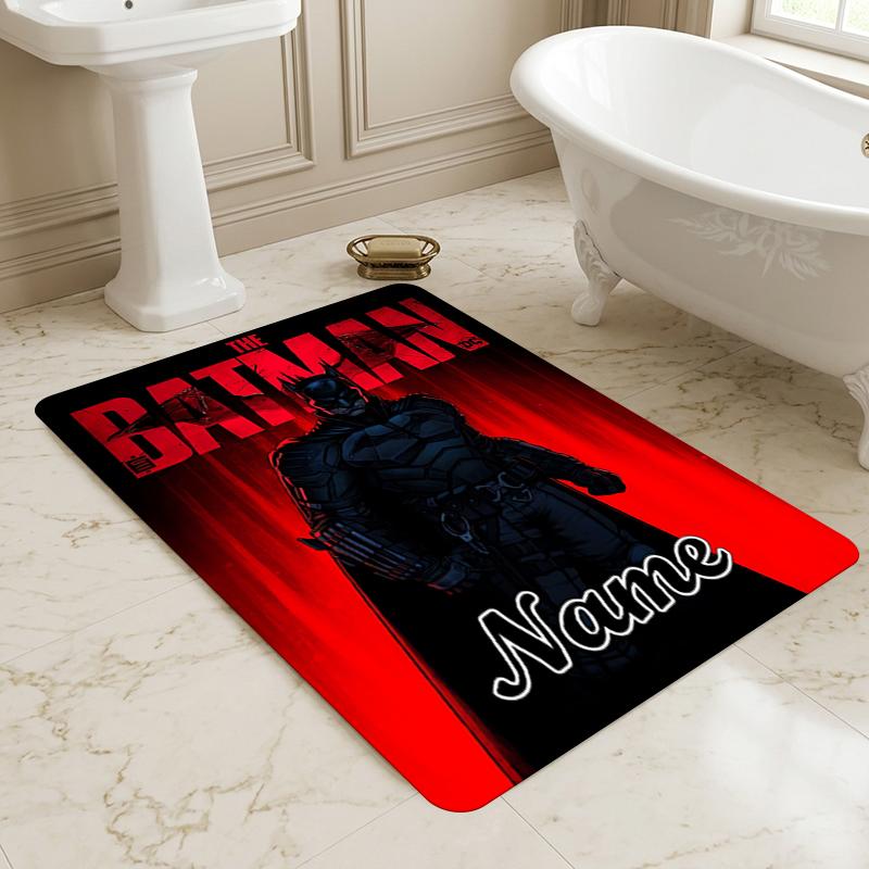 Custom Name Batman's Identity Living Room Non-Slip Area Rug Soft Carpet for Bedroom Kids Playroom Sofa Office Home Decor Doormat