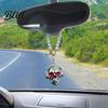 Skull Car Mirror Hanging Ornament Ornament Gothic Faux Pearl Chain Auto Rear Spooky Vehicle Accessories View Charm Funny Interior Pendant for Women