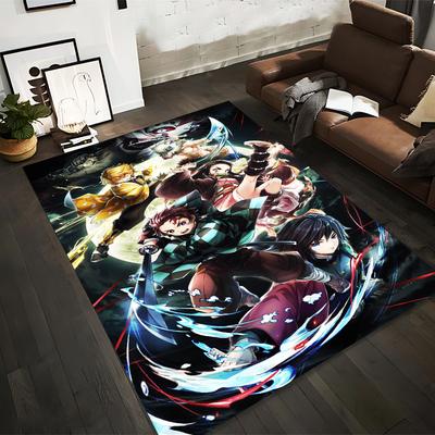 "Anime-Design-Teppich mit Action-Charakteren und lebendigen Farben" Geeignet für den Einsatz als Anti-Rutsch-Matte für Wohnzimmer, Schlafzimmer und Sofas