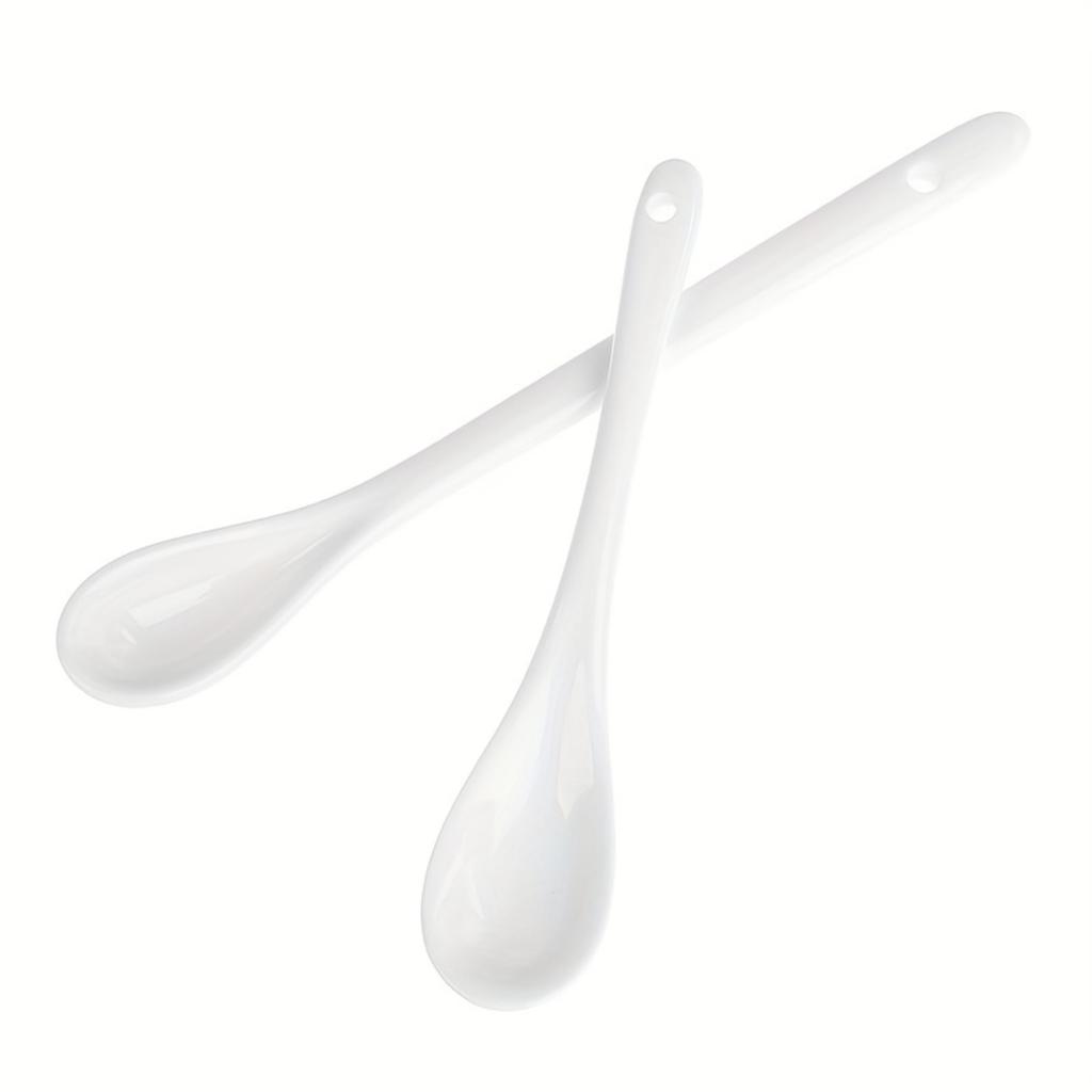 1 pz Elegante Cucchiaio in Ceramica di Porcellana Bianca - Posateria Durevole, Elegante e Versatile per Caffè, Zuppa, Zucchero, Tè.