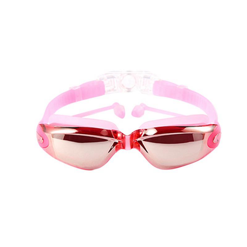 Water Sports Waterproof Anti-fog Swimming Glasses Large Frame with Silicone Earplugs Swimming Goggle