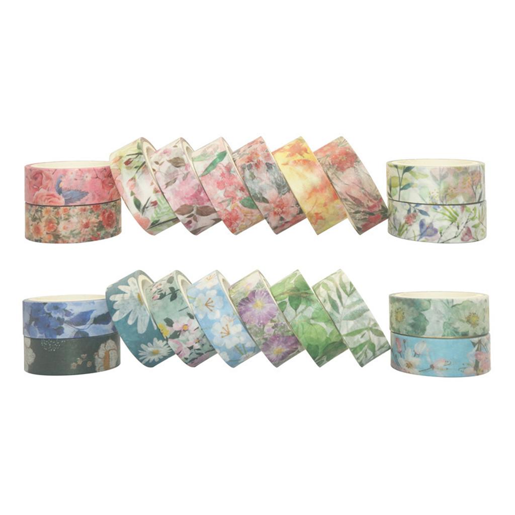 40 ruller Washi-tapesett Blomsterblomstblader Plante dekorative Washi-maskeringstape 15 mm bred