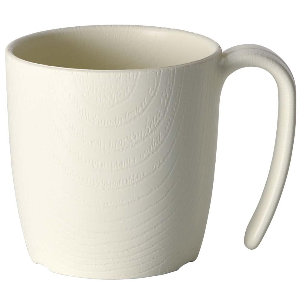 Skater easy-to-hold cup 290ml handle wood grain cream plastic made biomass materials microwave dishwasher safe NMGS1HB-A
