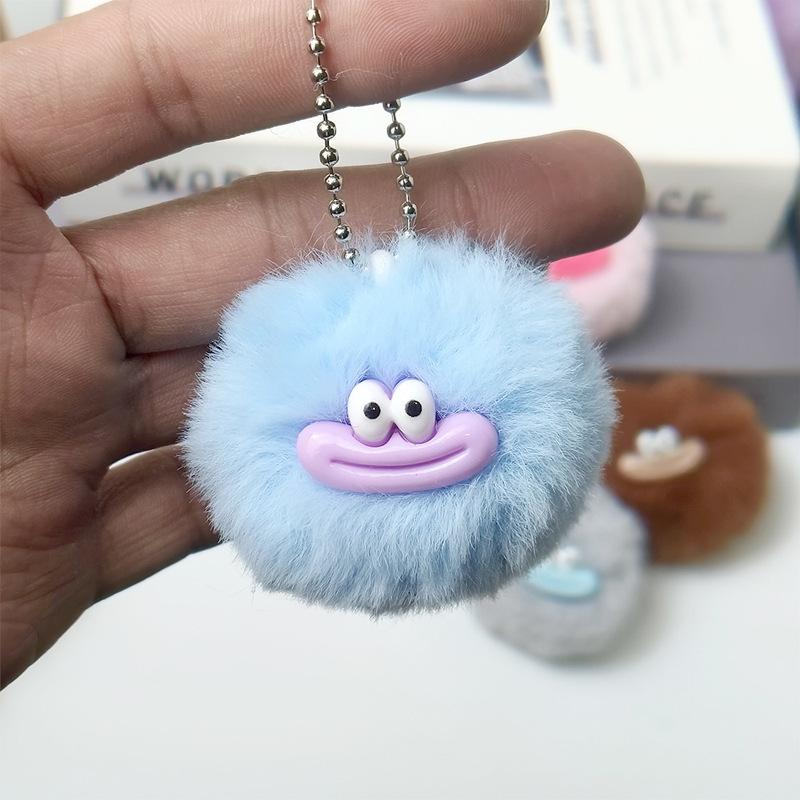 Fashion Cartoon Funny Clown Keychain Mini Plushies Sausage Mouth Keyring Kawaii Colorful Big Mouth Plush Pendant Bag Hanging