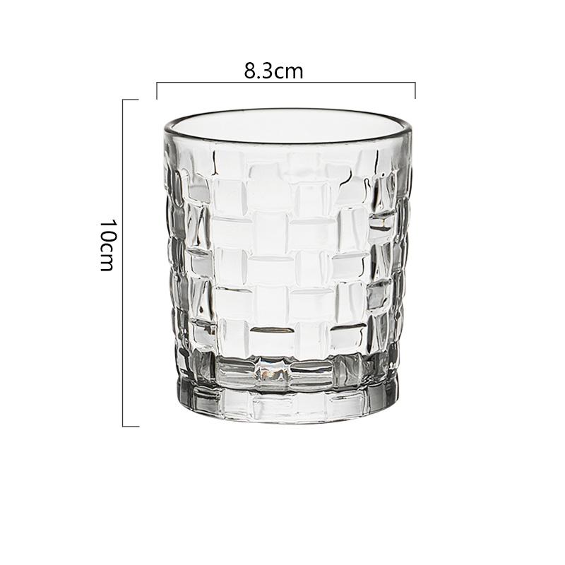 

330 мл коктейльный бокал питьевая посуда для сока чая молока чашки текстура клетчатая прозрачная простая стеклянная кружка для виски хрустальная кофейная кружка 1pcs