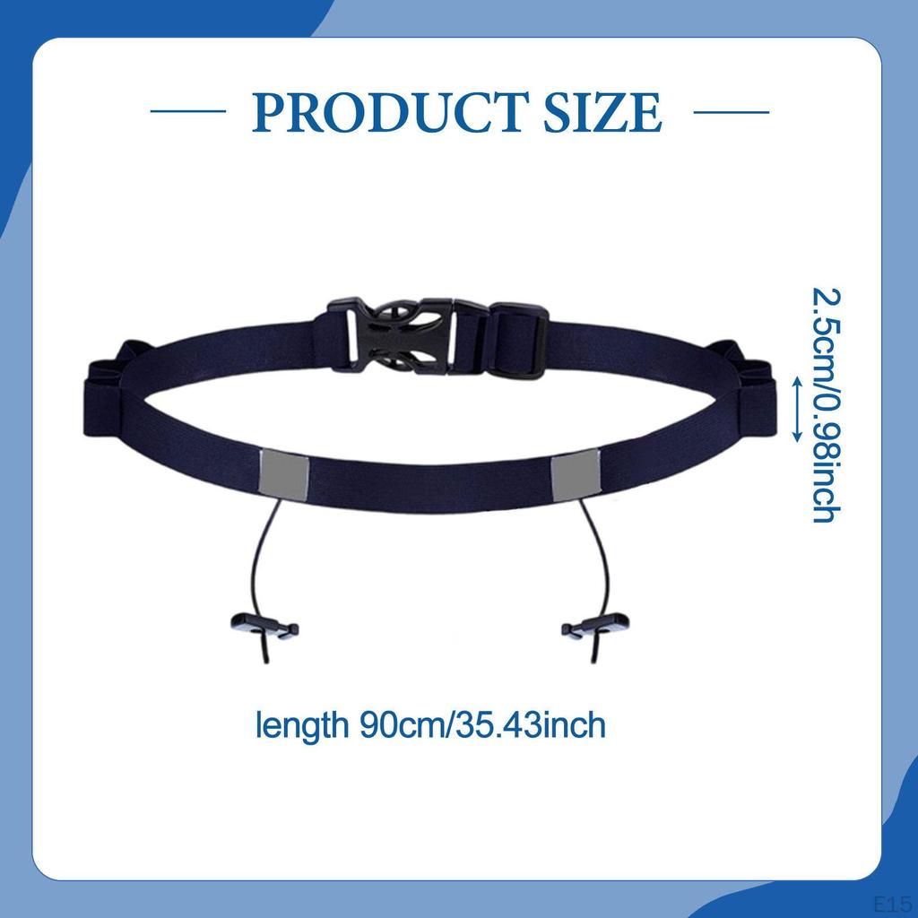 Adjustable Reflective Race Number Belt for Triathlon, with Loops And Fastening System Running