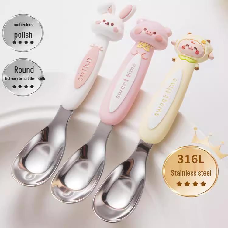 

Ложка Юаньбао из нержавеющей стали 316 - Милая, высокоценная ложка для супа и западной еды для детей Deer Yuanbao Spoon