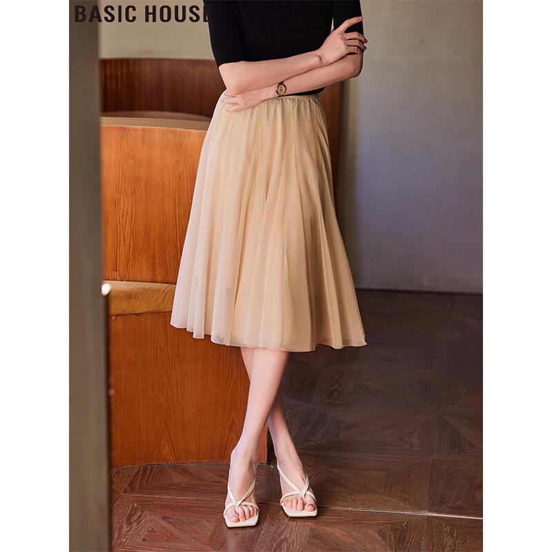 Basic House Women s High-Waisted A-Line Skirt XL
